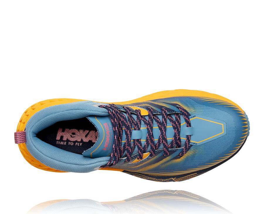 Hoka One One Trail Schoenen Dames - Speedgoat Mid Gore-Tex 2 - Blauw - MZ1397805